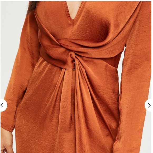 *NEW* Maxi Wrap Long Sleeve Dress  - Rust Orange - Picture 3 of 6